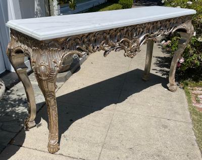 18th C Style Giltwood Calcutta Marble Console Table