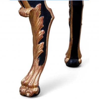 18th C Style Hendrix Allardyce Italian Baroque Polychrome Giltwood Side Table