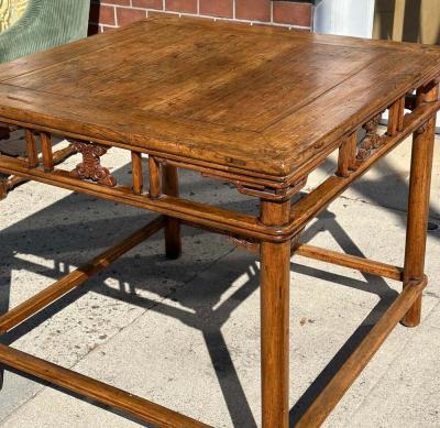 18th C Style Ming Chinese Bamboo Center Table by Burton Ching