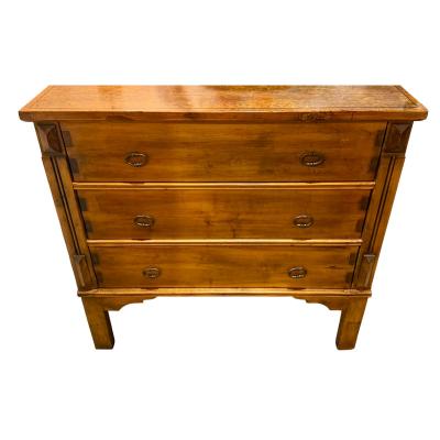 18th C Style Primitive Pine Chest of Drawers W Exposed Dovetail Grooves
