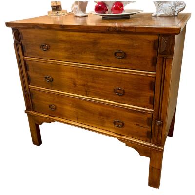 18th C Style Primitive Pine Chest of Drawers W Exposed Dovetail Grooves