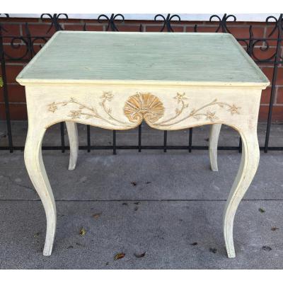 18th C Style Swedish Rococo Painted Side Table
