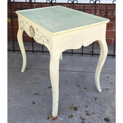 18th C Style Swedish Rococo Painted Side Table