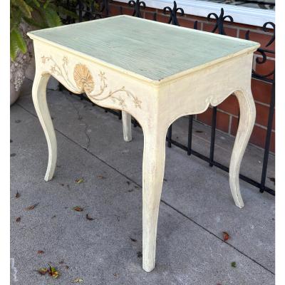 18th C Style Swedish Rococo Painted Side Table
