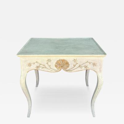 18th C Style Swedish Rococo Painted Side Table