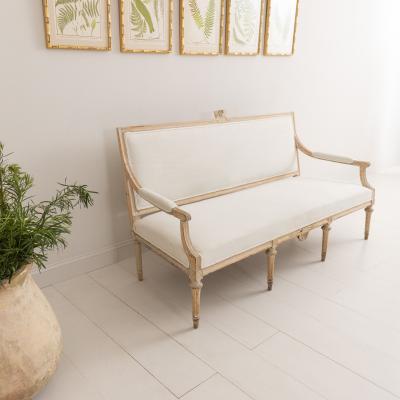18th C Swedish Gustavian Period Sofa Bench In Original Patina