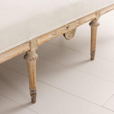 18th C Swedish Gustavian Period Sofa Bench In Original Patina