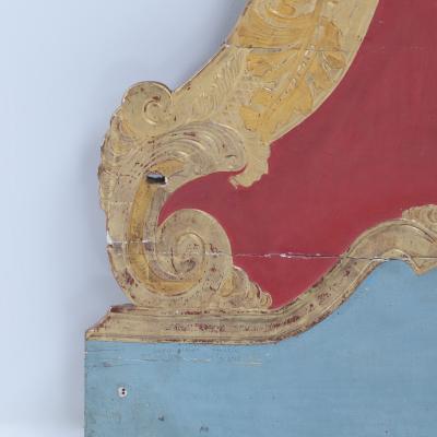 18th C gilt and painted queen headboard