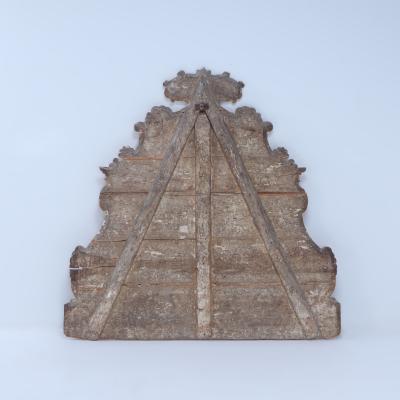 18th C gilt and painted queen headboard