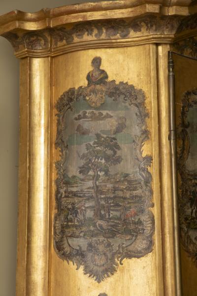 18th CENTURY VENETIAN GILTWOOD ARTE POVERA BUFFET DEUX CORPS