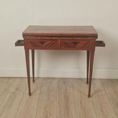 18th Cent Swedish Parquetry Inlaid Game Table Desk Neoclassical Louis XVI