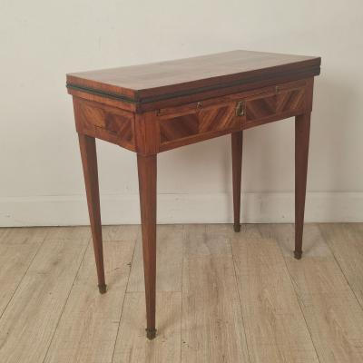 18th Cent Swedish Parquetry Inlaid Game Table Desk Neoclassical Louis XVI