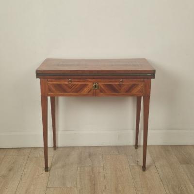 18th Cent Swedish Parquetry Inlaid Game Table Desk Neoclassical Louis XVI
