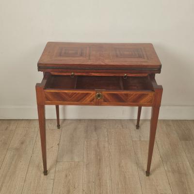 18th Cent Swedish Parquetry Inlaid Game Table Desk Neoclassical Louis XVI