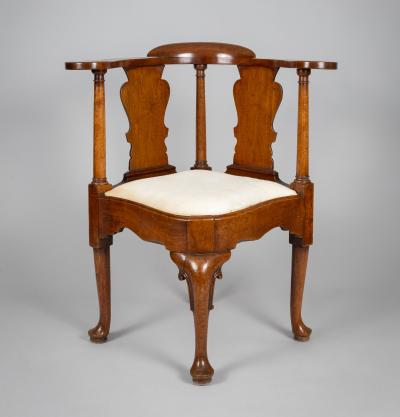 18th Century American Pennsylvania Walnut Corner Armchair