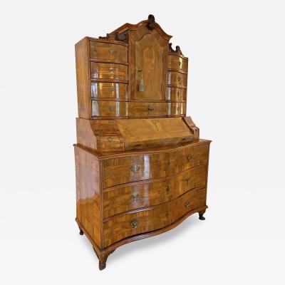 18th Century Austrian Baroque Secretaire Bureau Cabinet Nutwood AT ca 1770