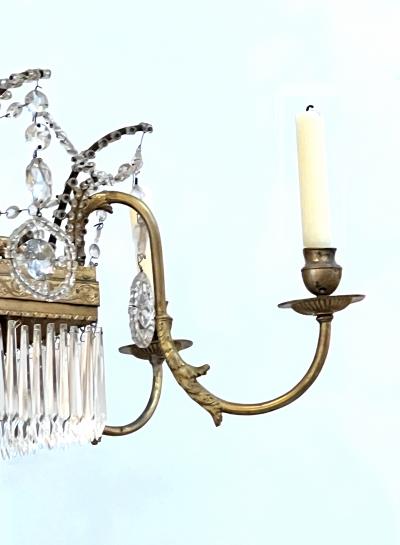 18th Century Austrian Neoclassical Gilt bronze and Crystal Six arm Chandelier