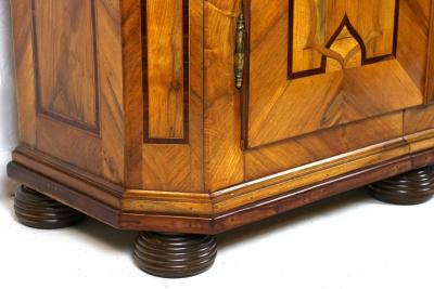 18th Century Baroque Cabinet With Inlay Works Nutwood Plum Oak AT ca 1780