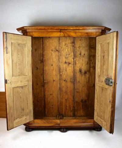 18th Century Baroque Cabinet With Inlay Works Nutwood Plum Oak AT ca 1780