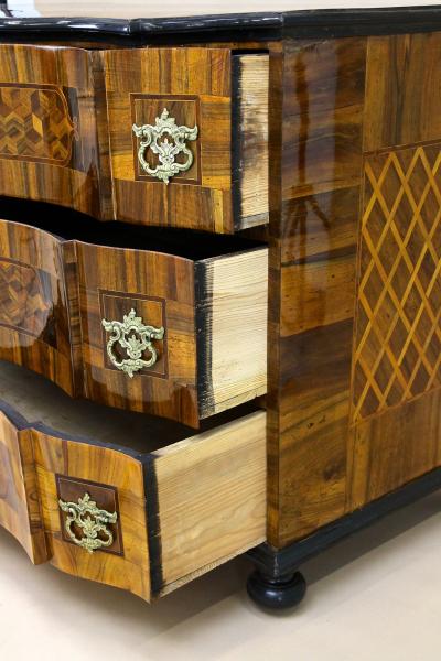18th Century Baroque Chest Of Drawers Marquetry Inlay Works Austria ca 1760