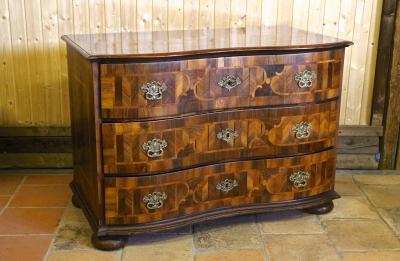18th Century Baroque Chest Of Drawers With Marquetry Works Austria circa 1770