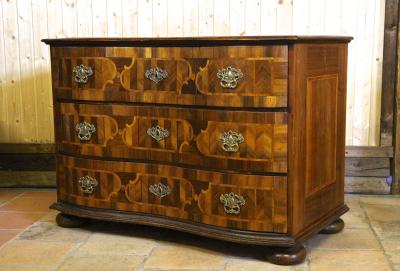 18th Century Baroque Chest Of Drawers With Marquetry Works Austria circa 1770