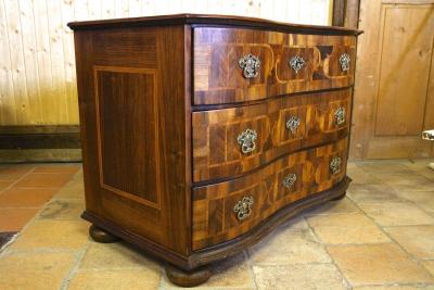 18th Century Baroque Chest Of Drawers With Marquetry Works Austria circa 1770