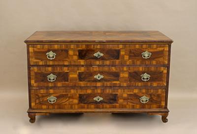 18th Century Baroque Nutwood Chest Of Drawers Austria ca 1780