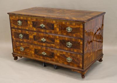18th Century Baroque Nutwood Chest Of Drawers Austria ca 1780
