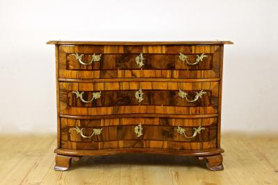 18th Century Baroque Nutwood Chest Of Drawers Commode South Germany ca 1760