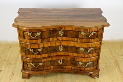 18th Century Baroque Nutwood Chest Of Drawers Commode South Germany ca 1760