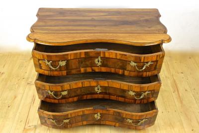 18th Century Baroque Nutwood Chest Of Drawers Commode South Germany ca 1760