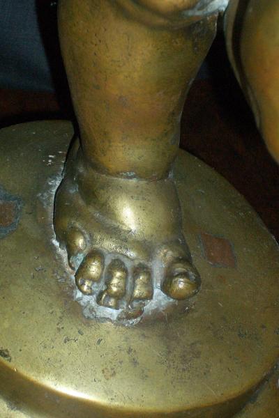 18th Century Bronze Sculpture of a child Putto with Dolphin