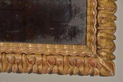 18th Century Carved Giltwood Italian Mirror with Original Glass