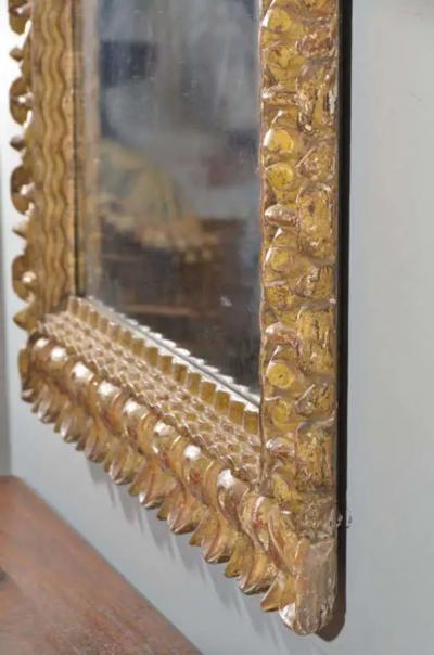 18th Century Carved Giltwood Italian Mirror with Original Glass
