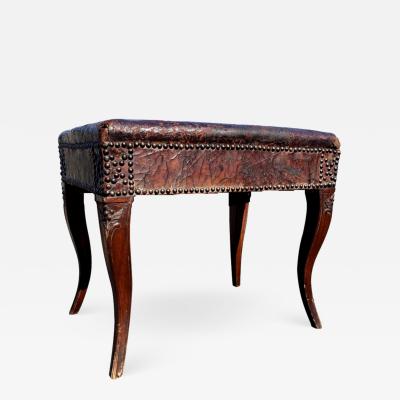 18th Century Carved Walnut Bench Stool From Provence