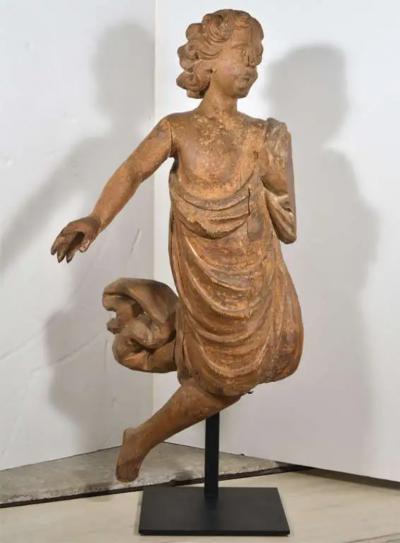 18th Century Carved Wooden Angel
