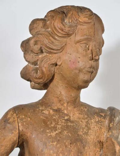18th Century Carved Wooden Angel
