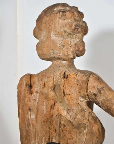 18th Century Carved Wooden Angel