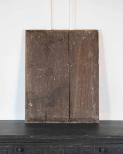 18th Century Carved and Painted Wooden Panel