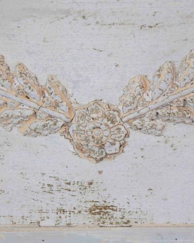 18th Century Carved and Painted Wooden Panel