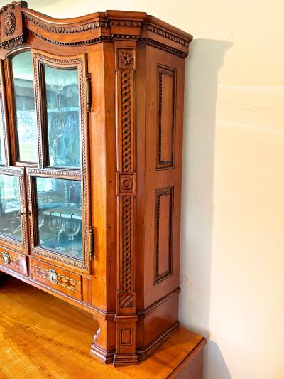 18th Century Cherrywood Vitrine Buffet Commode Inlayed Carved AT ca 1790
