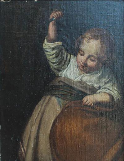18th Century Child Oil on Board