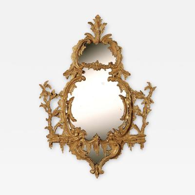 18th Century Chippendale Period Carved Giltwood Mirror