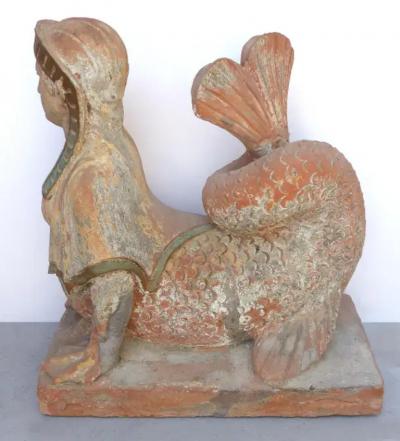 18th Century Continental Terracotta Egyptian Revival Sphinxes a Matched Pair