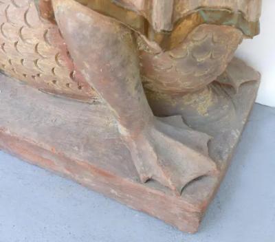 18th Century Continental Terracotta Egyptian Revival Sphinxes a Matched Pair