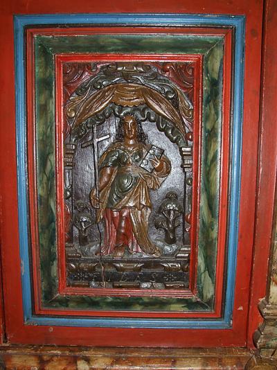 18th Century Danish Painted and Carved Baroque Armoire