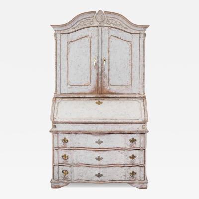18th Century Danish Rococo Secretary with Serpentine Front circa 1760