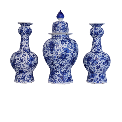 18th Century Dutch Delft Three Piece Garniture