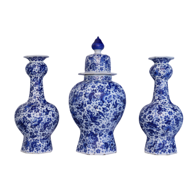 18th Century Dutch Delft Three Piece Garniture